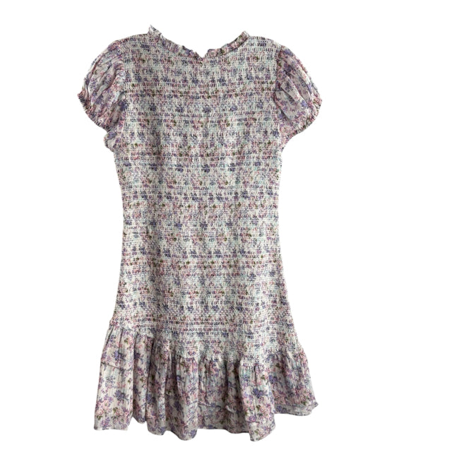 LOVESHACKFANCY Size MEDIUM Lavender/Multi Floral Short Sleeve NWT DRESS