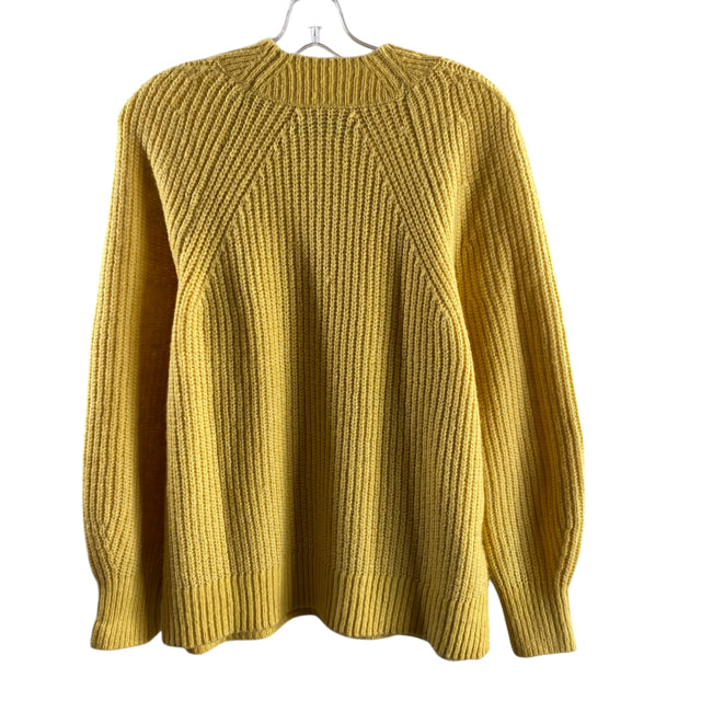 LOFT Size MEDIUM Yellow Long Sleeve Mock Turtleneck Nylon Blend SWEATER