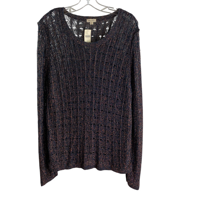 PILCRO Size X-LARGE Teal/Gold Metallic LS Viscose Blend NWT SWEATER