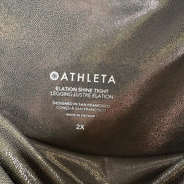 ATHLETA Size 2X Gray Shimmer Leggings ACTIVE PANT