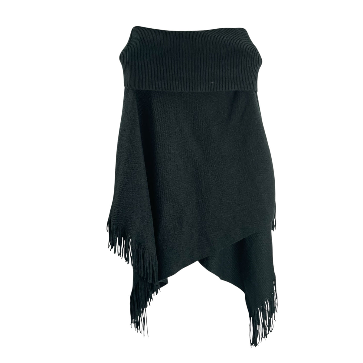 YOUNG USA Dark Green Fringed PONCHO