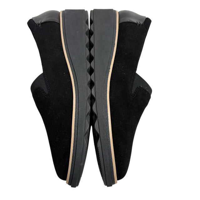 CLARKS Size 8 W Black Wedge Heel Suede NWOT SHOE