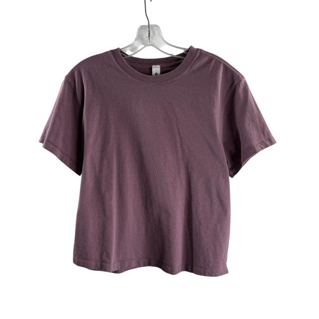 LULULEMON Size 6 Mauve Short Sleeve Crop TOP