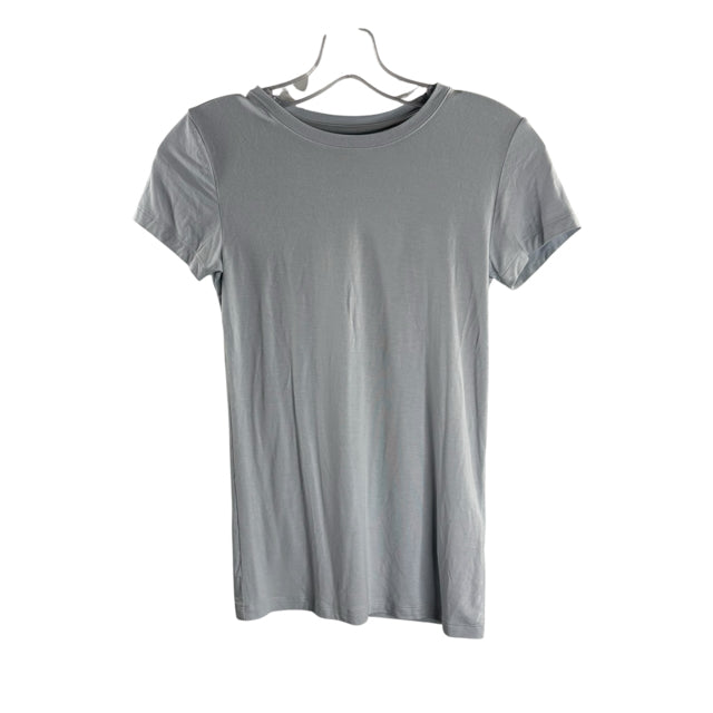 L'AGENCE Size X-SMALL Light Blue Short Sleeve Tee Rayon Blend NWT TOP
