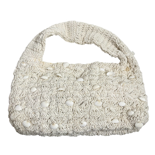 FROM INDIA TO YOU Cream Seashells Crochet Shoulder NWT PURSE