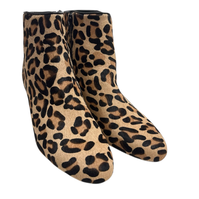 CHICOS Size 9 1/2 Brown/Black Ankle Haircalf SHOE