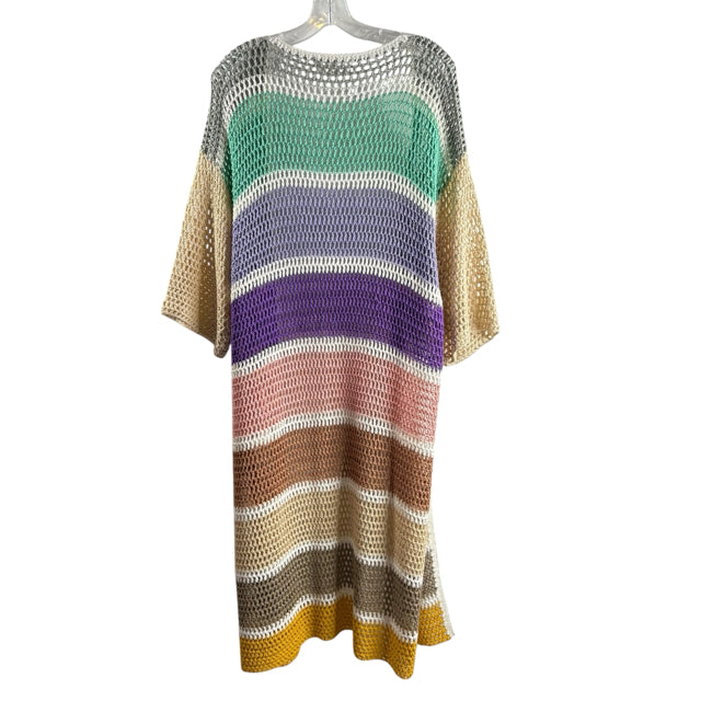 by ANTHROPOLOGIE Size ONE SIZE Gray/Multi Knit Details 3/4 Sleeve Acrylic VEST
