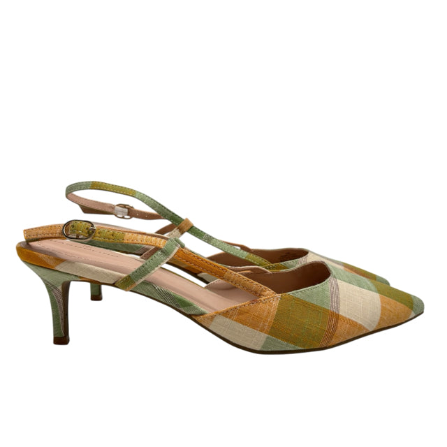 BANDOLINO Size 10 Beige/Multi Sling Plaid NWOT SHOE
