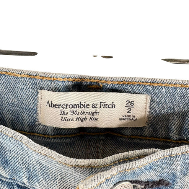 ABERCROMBIE & FITCH Size 26 Light Blue Distressed Denim JEANS