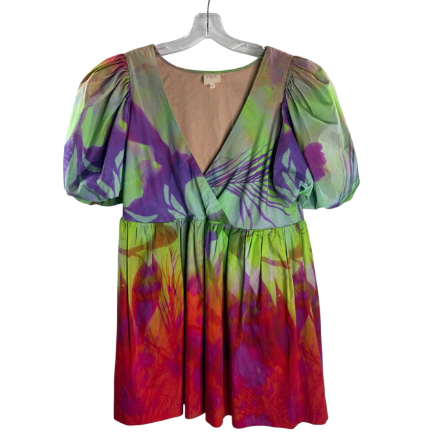 PLENTY Size MED Multi Short Sleeve DRESS
