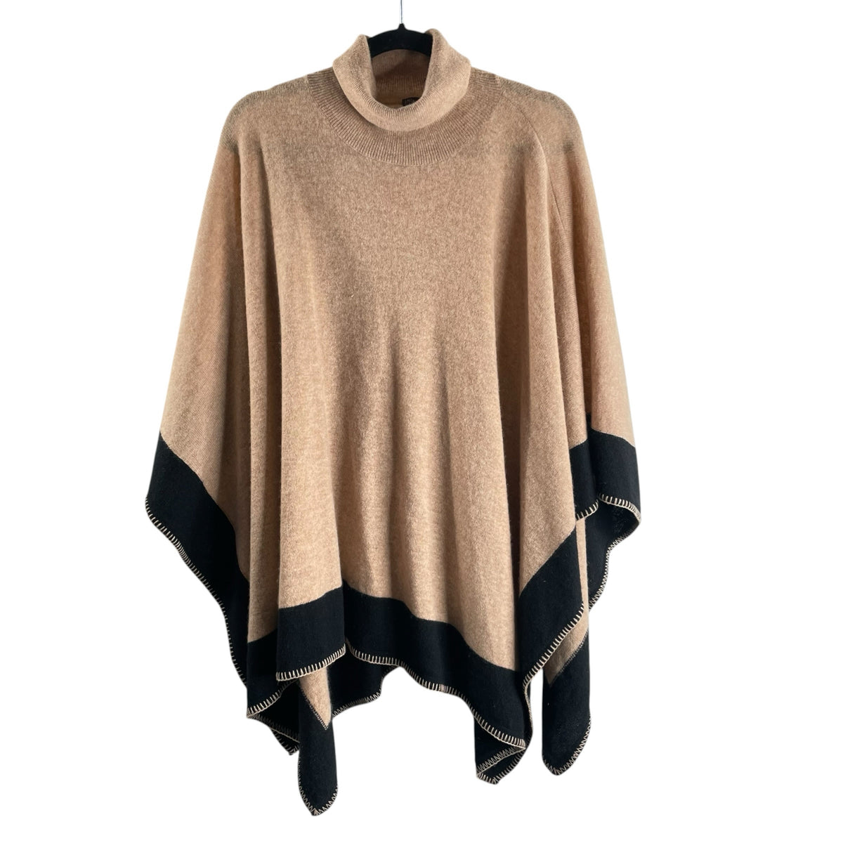 J MCLAUGHLIN Camel/Black Cashmere PONCHO