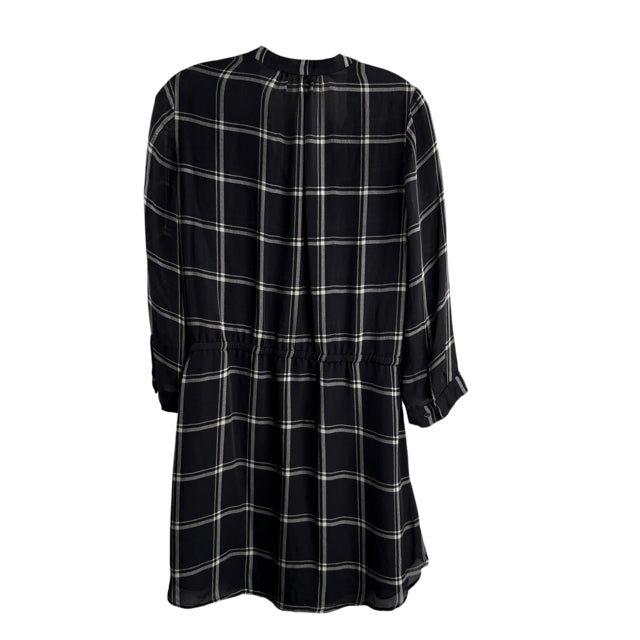 BABATON Size MED B/W Plaid Long Sleeve DRESS