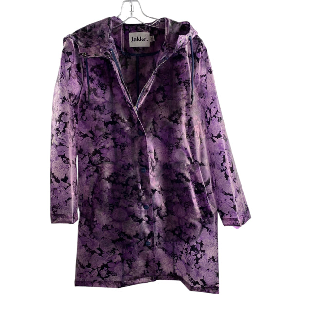 JAKKE. Size 8 Purple Floral Plastic JACKET