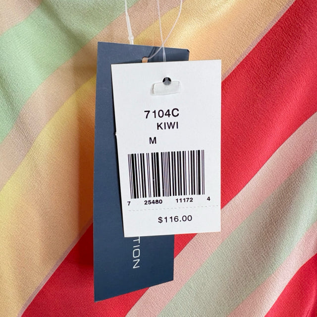 FRENCH CONNECTION Size MEDIUM Yellow/Multi Stripe Strappy Silk NWT DRESS