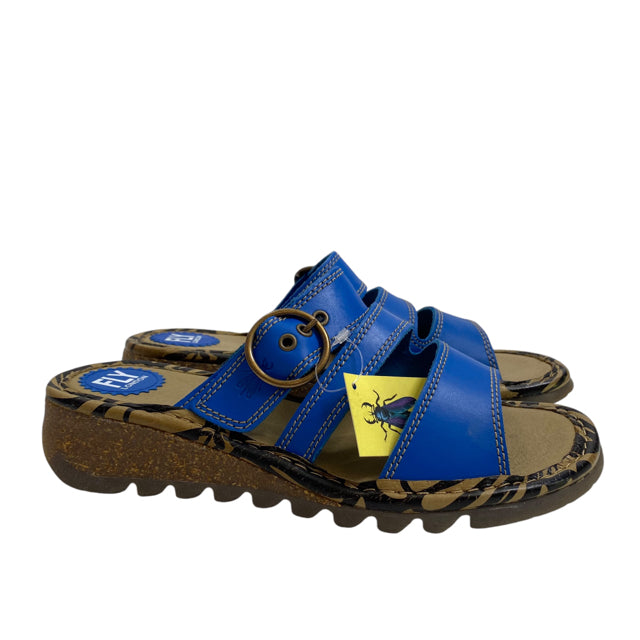 FLY LONDON Size 40 Bright Blue Sandal Leather NWT SHOE