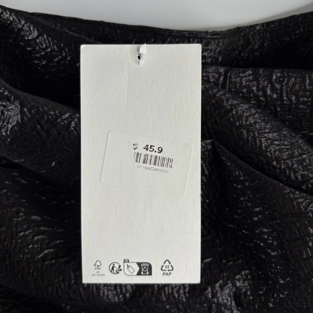 ZARA Size LARGE Black Metallic Mini NWT SKIRT