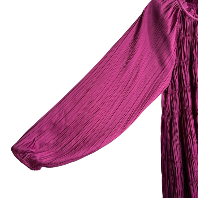 MAEVE Size MEDIUM Magenta Smocked Long Sleeve Polyester NWT DRESS