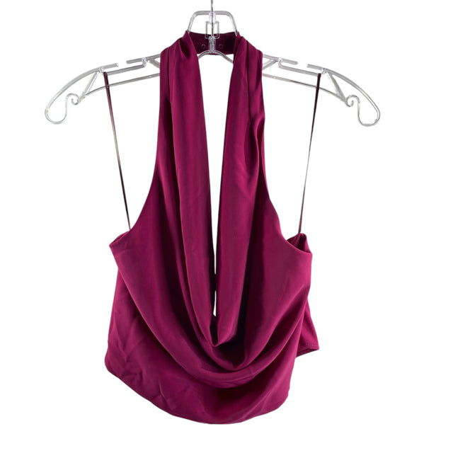 ZARA Size MEDIUM Magenta Halter Crop Polyester NWT TOP