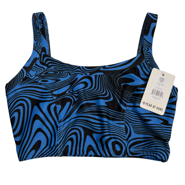 YEAR OF OURS Size SMALL Blue/Black Print ACTIVE TOP