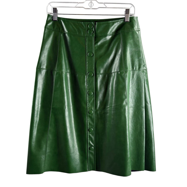 FATE Size MEDIUM Green Midi Button Front Faux Leather NWT SKIRT