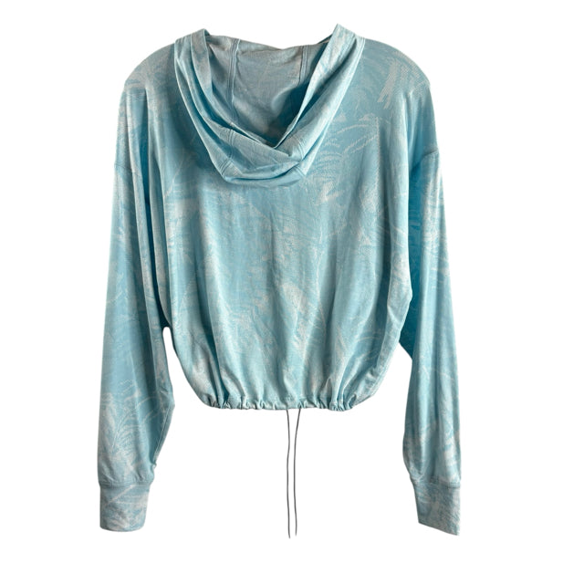DKNY Size X-SMALL Blue/White Logo Long Sleeve Hoodie TOP