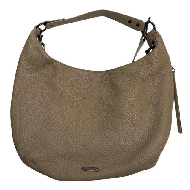 REBECCA MINKOFF Taupe Pebble Leather Crescent NWOT PURSE