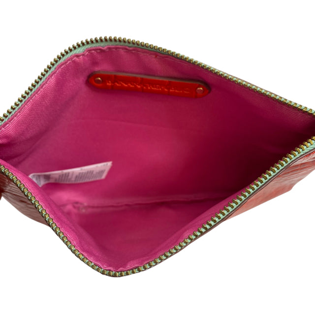 BANANA REPUBLIC Red/Mint Croc Look WALLET