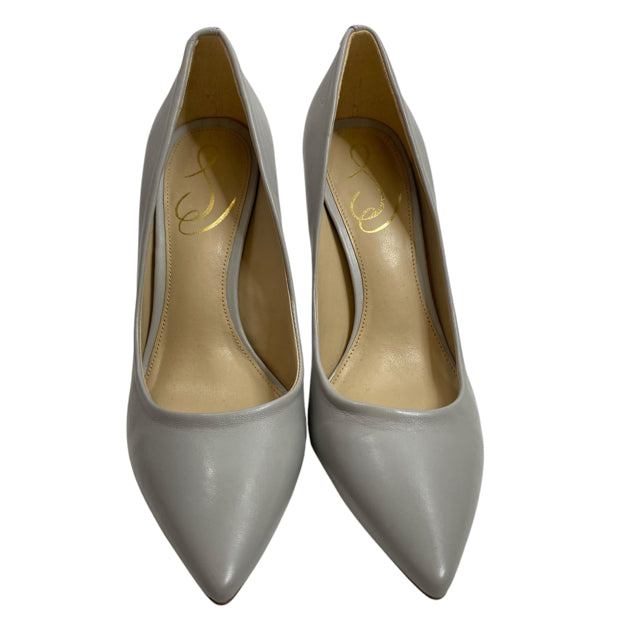 SAM EDELMAN Size 6 1/2 Gray Pump Leather SHOE
