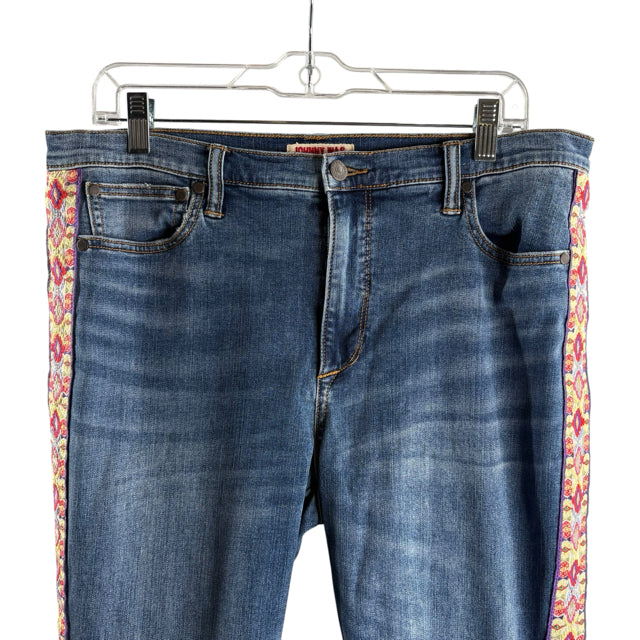 JOHNNY WAS Size 32" Blue Ribbon Detail Denim PANTS
