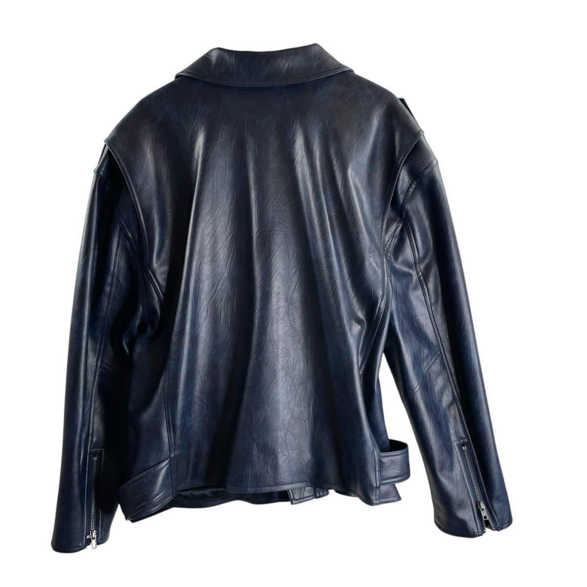 AFRM Size X-LARGE Dark Blue Faux Leather JACKET