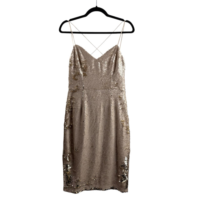 ASTR Size LARGE Gold Gold Sequins Sleeveless Sequins DRESS