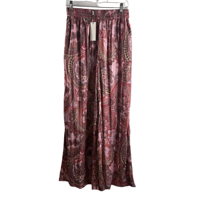 L'AGENCE Size SMALL Pink/Multi Paisley Elastic Waist Polyester NWT PANTS