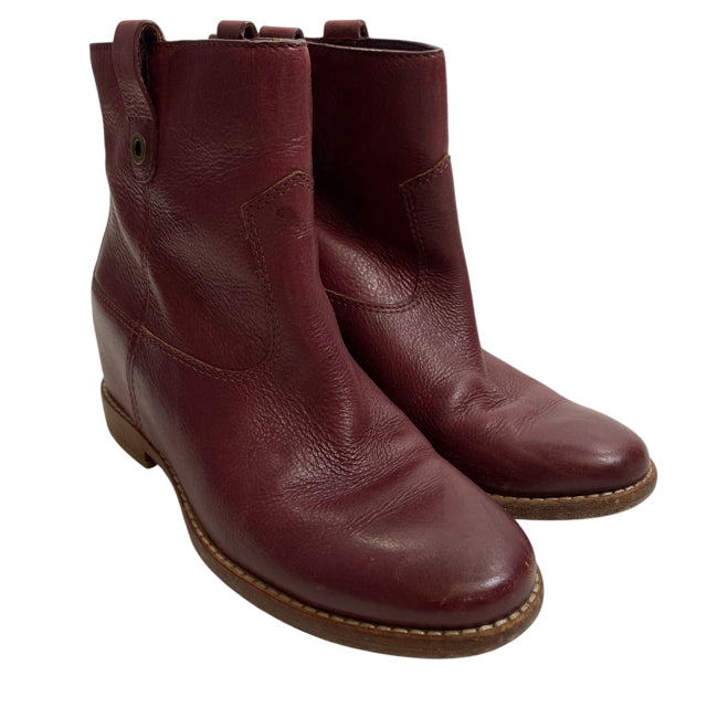 COLE HAAN Size 6 Dark Red Ankle Leather BOOT