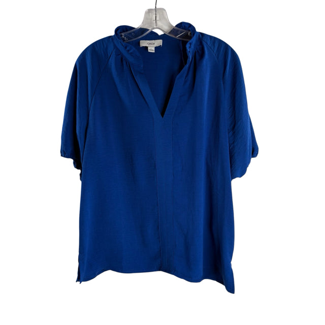 CECE Size LARGE Royal Short Sleeve NWT BLOUSE