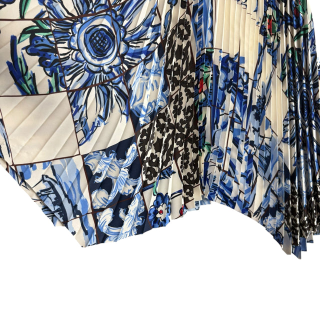 TORY BURCH Size 4 Multi Print Pleated SKIRT