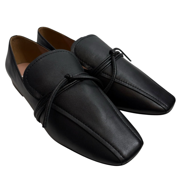 PAOLO Size 9 1/2 Black Loafer Leather SHOE
