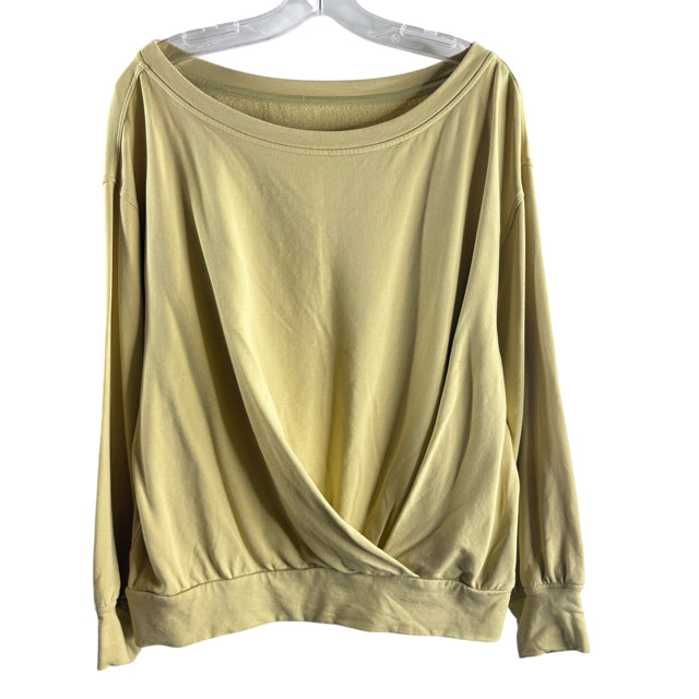 LULULEMON Size MEDIUM Light Yellow Knot Front Sweatshirt ACTIVE TOP