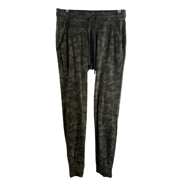 LULULEMON Size 8 Green Camo Drawstring ACTIVE PANT