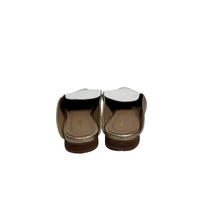 KAANAS Size 9 Gold/White Slide Faux Leather SHOE