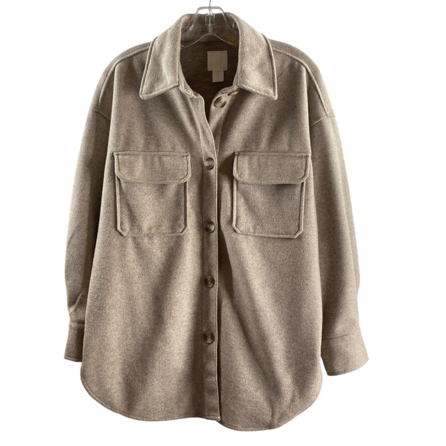 H & M Size SMALL Beige Polyester Blend SHACKET