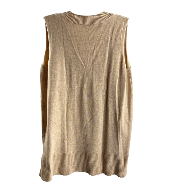 CYRUS Size MEDIUM Tan V-Neck Rayon Blend VEST