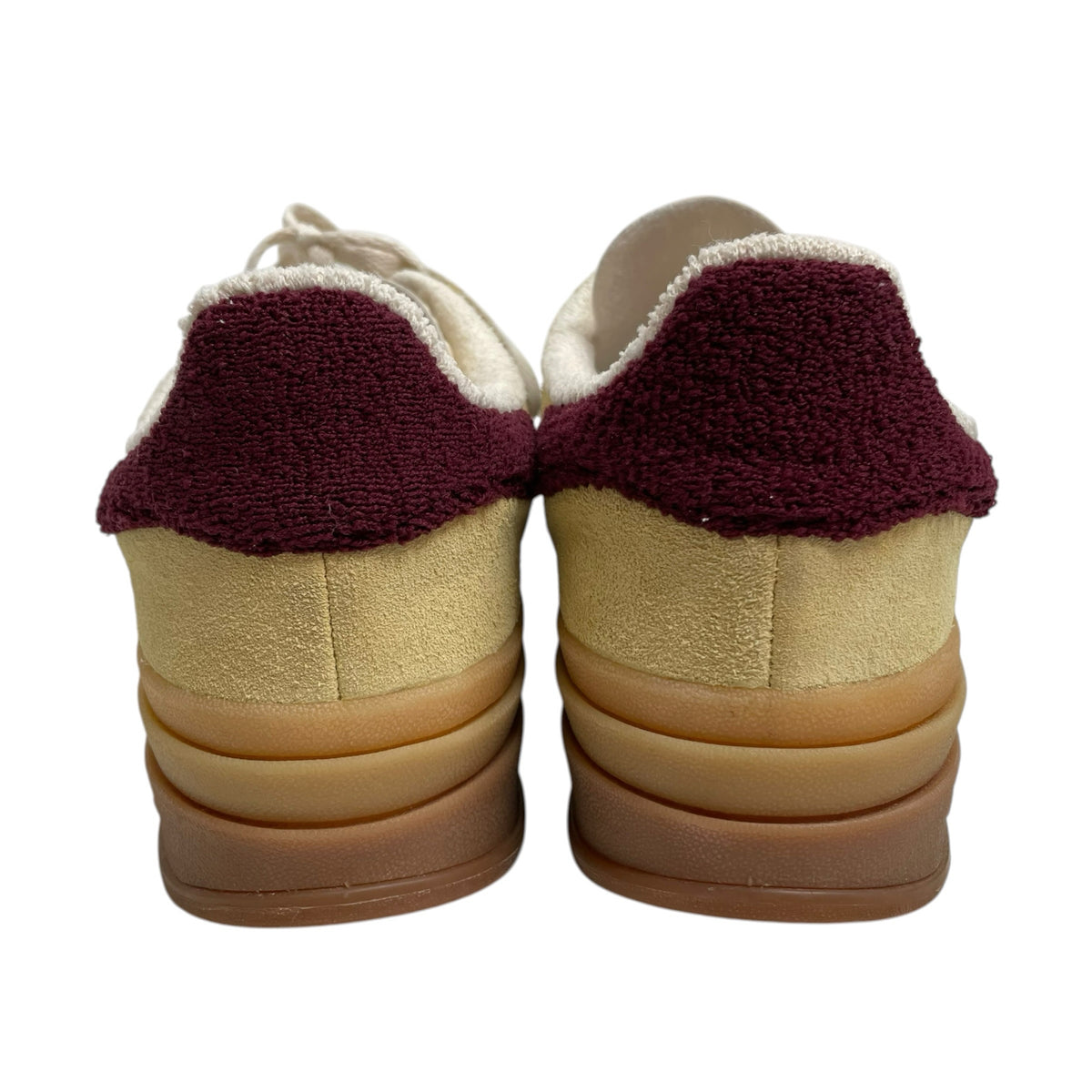 ADIDAS Size 7 1/2 Yellow/Maroon Sneaker Suede SHOE