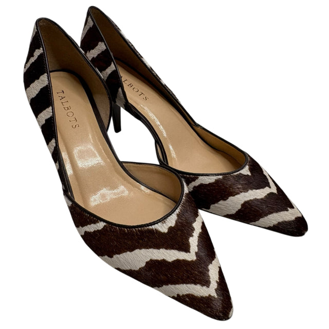 TALBOTS Size 9 1/2 Brown/White Pump Hair NEW! SHOE