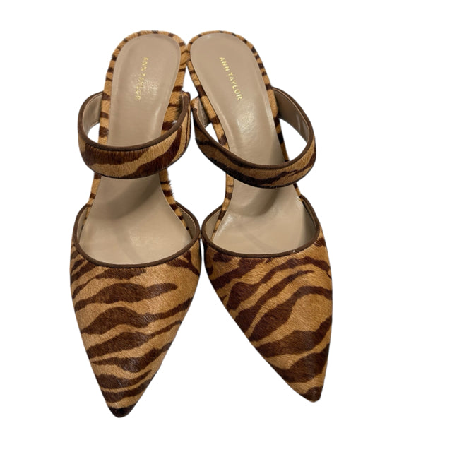 ANN T Size 9 1/2 Brown/Tan Mule Pump Calf Hair NWT SHOE