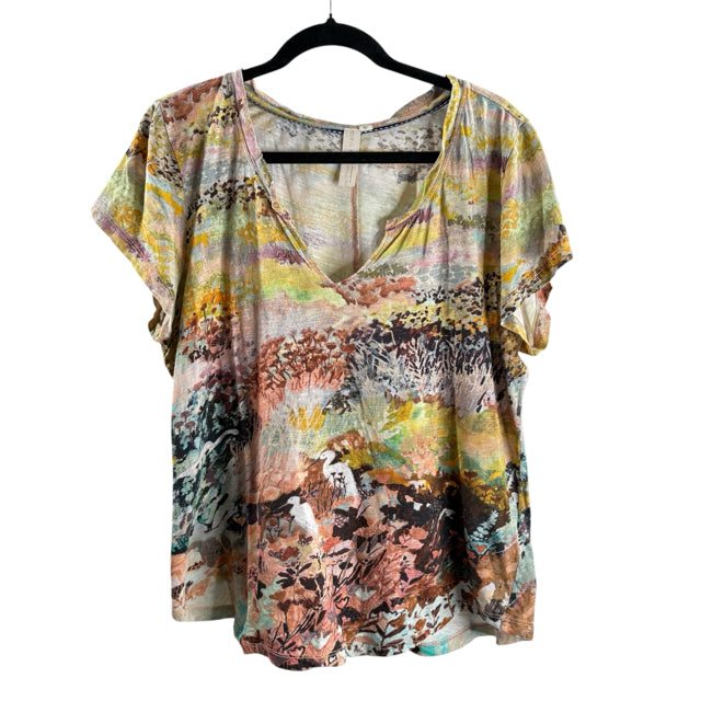 PILCRO Size X-LARGE Multi Print Short Sleeve TOP