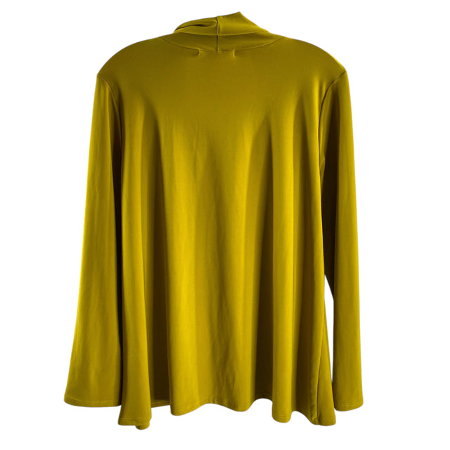 CHALET Size LARGE Yellow Long Sleeve Mock Turtleneck Polyester TOP