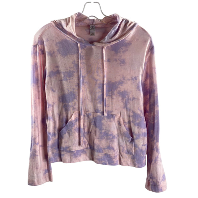 ALTERNATIVE Size X-SMALL Pink/Lav Tie Dye Long Sleeve Hoodie TOP