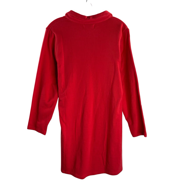 NAVY BLEU Size MEDIUM Red Collar Long Sleeve Cotton Blend NWT DRESS