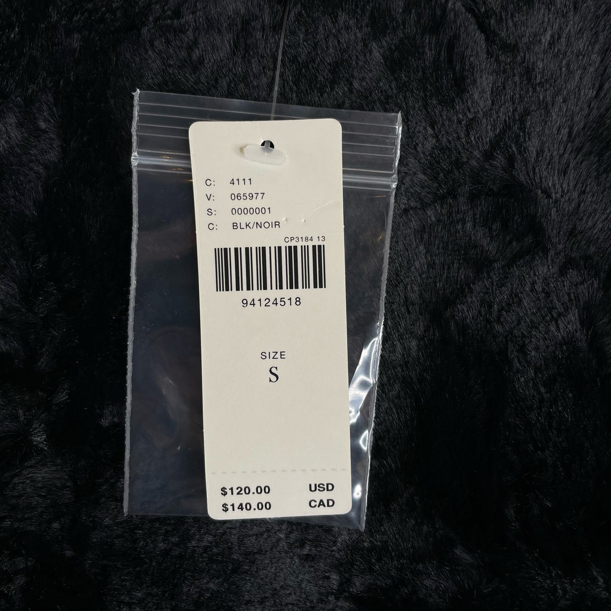 MAEVE Size SMALL Black Short Sleeve Faux Fur NWT TOP