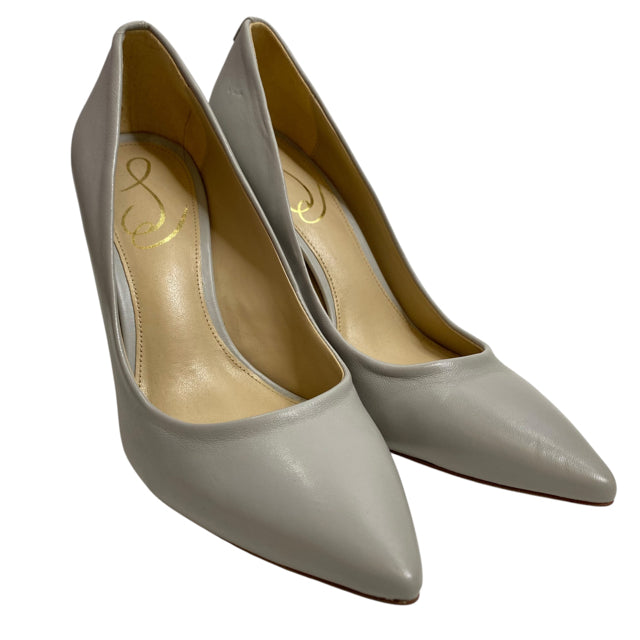 SAM EDELMAN Size 6 1/2 Gray Pump Leather SHOE